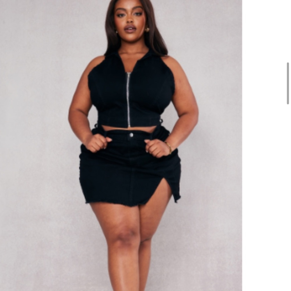 PrettyLittleThing Black Asymmetrical Mini Skirt